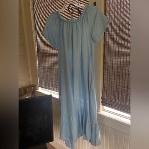 Light Blue Short Sleeve Dress